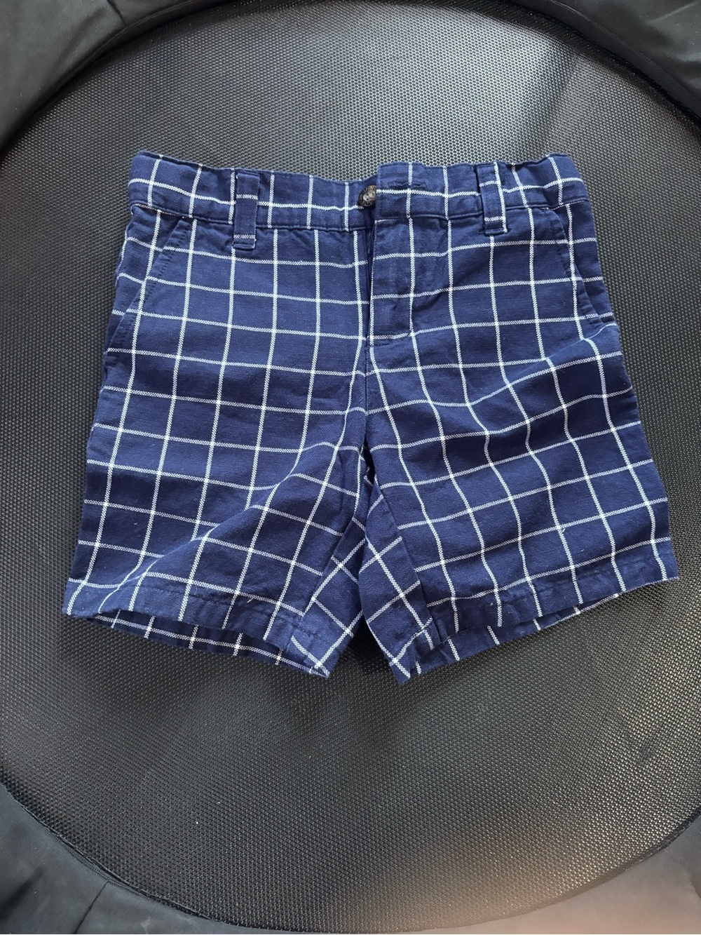 Janie and Jack Navy Windowpane Flat-Front Shorts